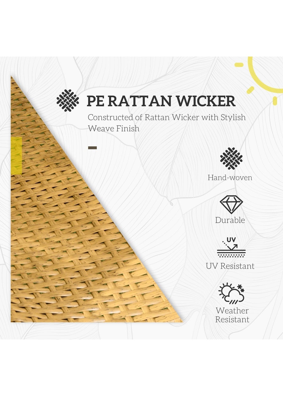 Outsunny Rattan Leisure Chair with Cushion Garden Egg Chair with Headrest