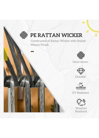 Outsunny Rattan Leisure Chair with Cushion Garden Egg Chair with Headrest