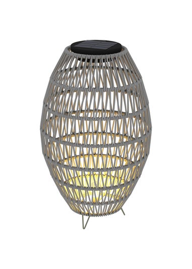 Outsunny Rattan Solar Lamp Auto On Off Garden Lantern