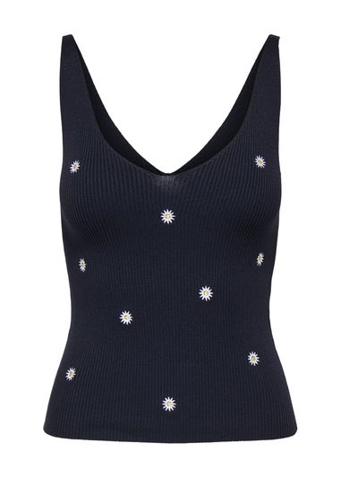 JDY Navy Daisy Knitted Vest