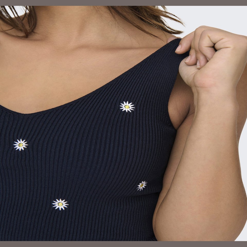 JDY Navy Daisy Knitted Vest