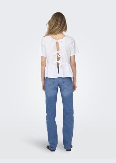 JDY White Ribbon Blouse