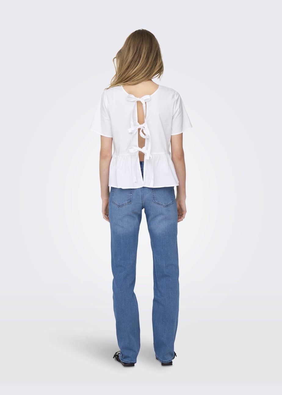 JDY White Ribbon Blouse
