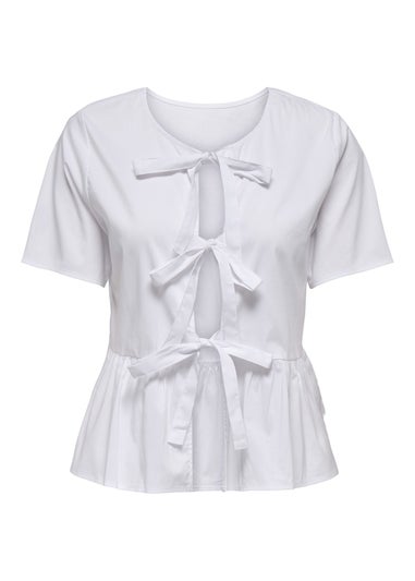 JDY White Ribbon Blouse