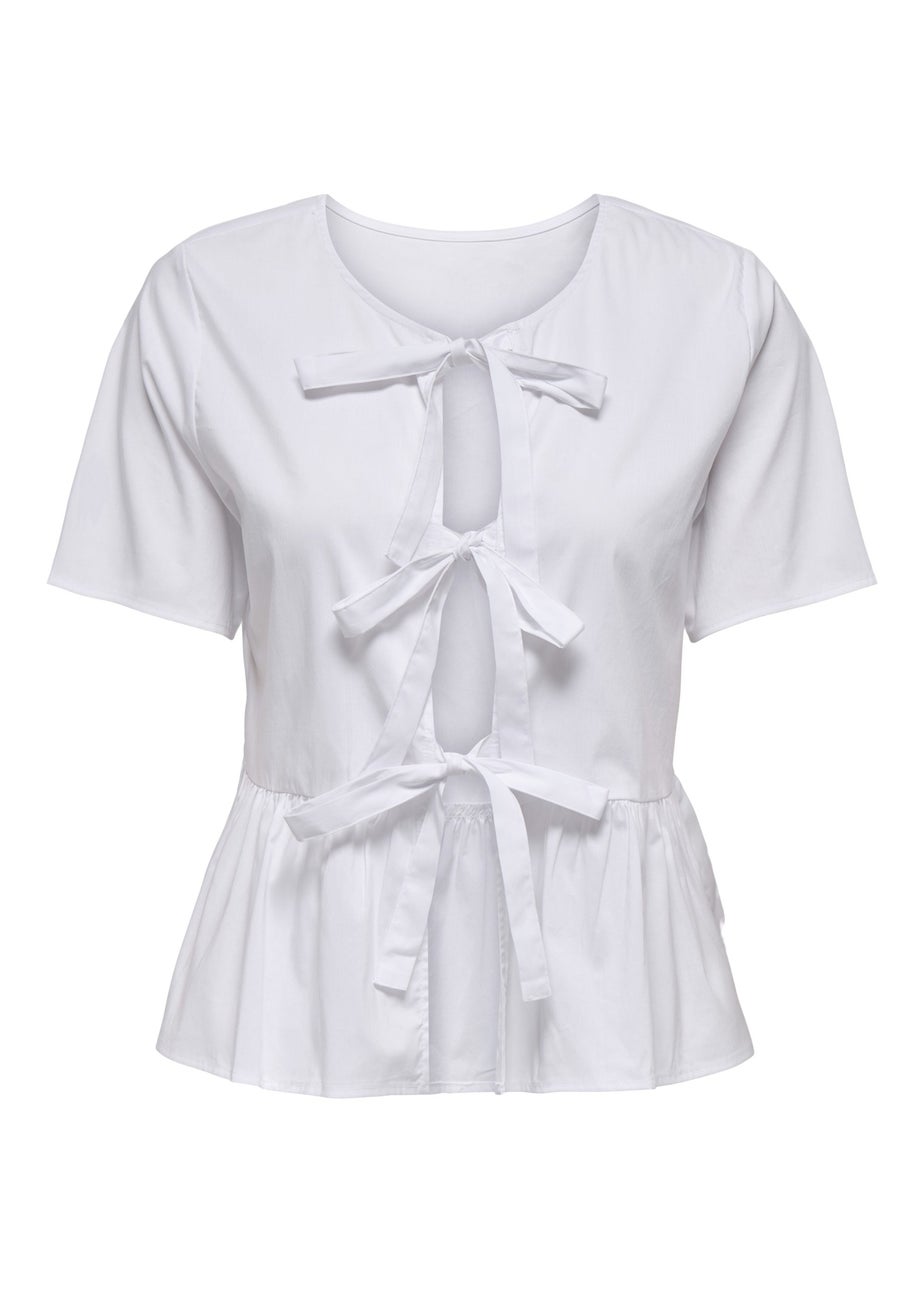 JDY White Ribbon Blouse