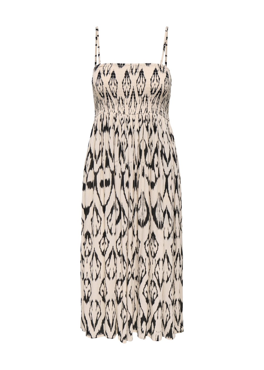 JDY Beige Patterned Midi Dress