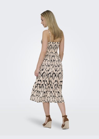 JDY Beige Patterned Midi Dress