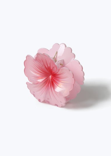 Muse Pink Pearlescent Flower Claw Clip