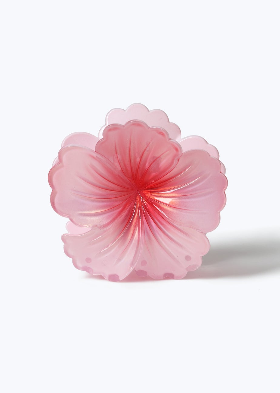 Muse Pink Pearlescent Flower Claw Clip