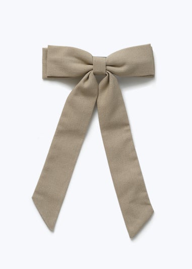 Muse Beige Linen Bow Clip