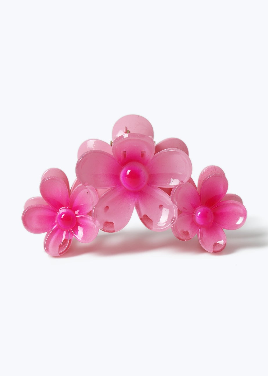 Muse Pink Triple Daisy Flower Claw Clip