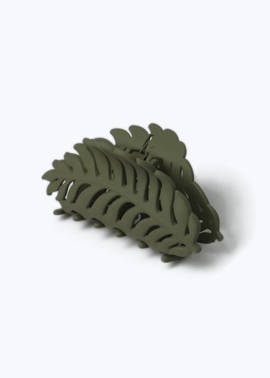 Muse Green Palm Leaf Claw Clip