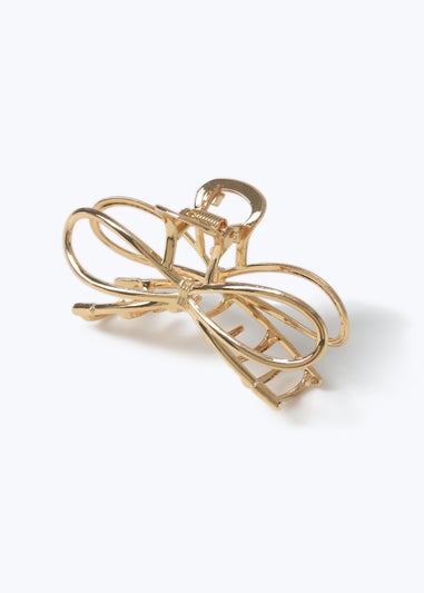 Muse Gold Metal Bow Claw Clip