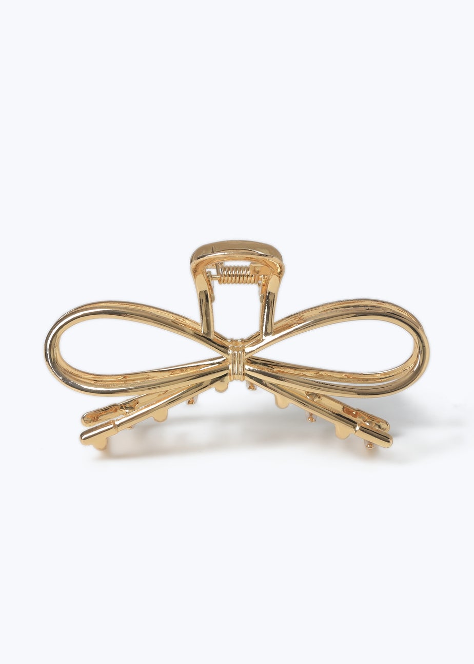 Muse Gold Metal Bow Claw Clip