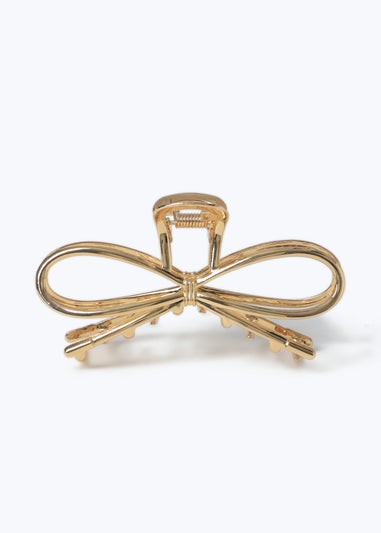 Muse Gold Metal Bow Claw Clip