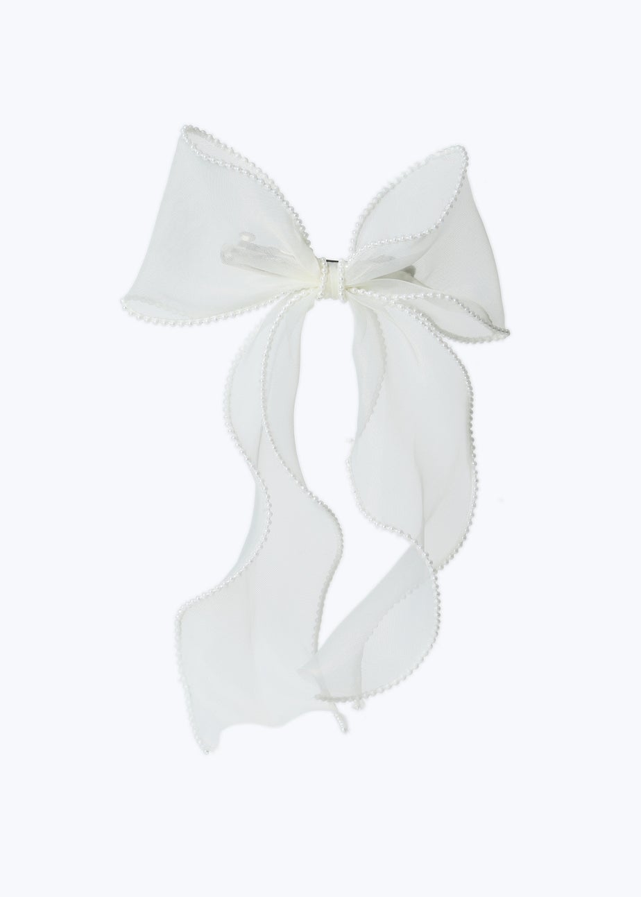 Muse Cream Pearl Edge Bow