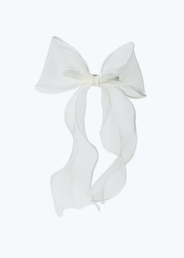 Muse Cream Pearl Edge Bow