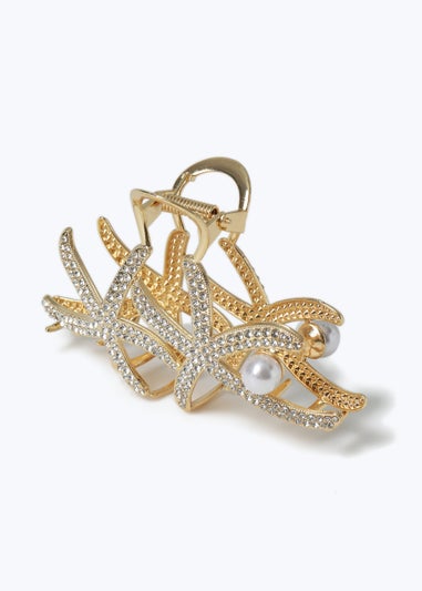 Muse Gold Rhinestone Starfish Claw Clip