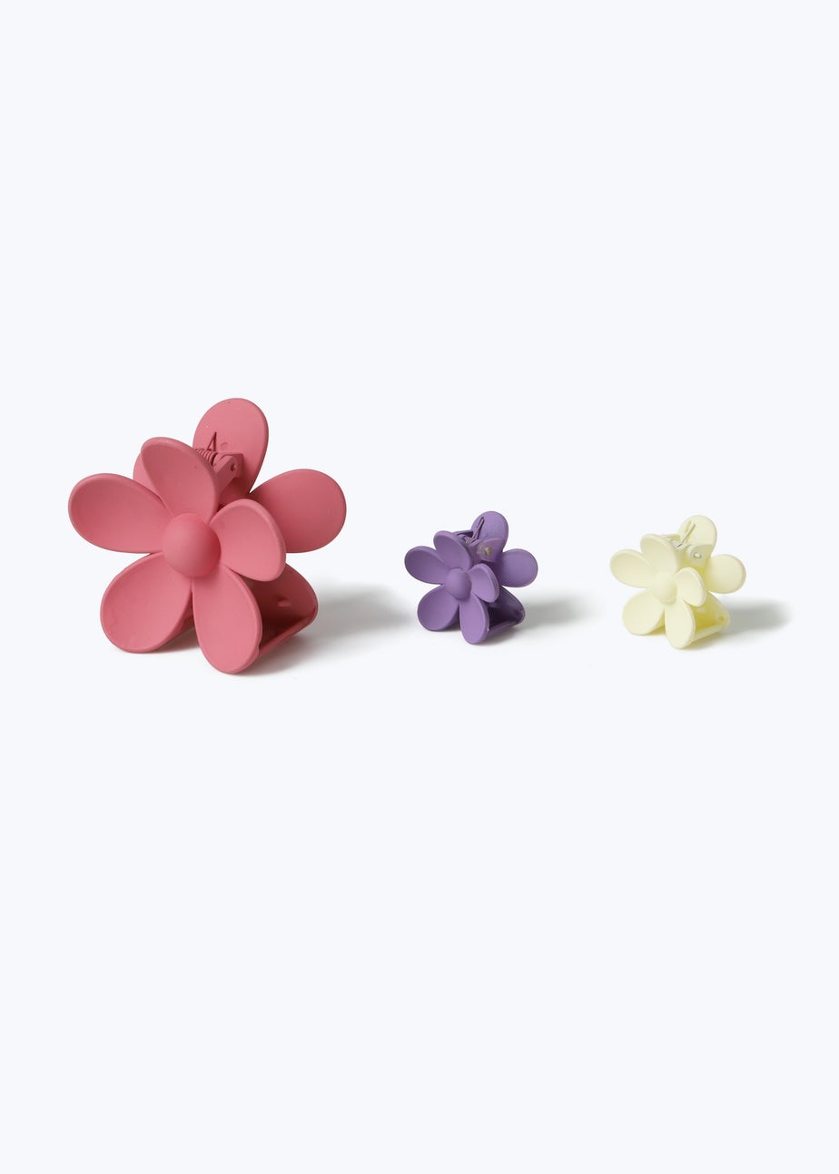 Muse 3 Pack Multicolour Flower Claw Clips
