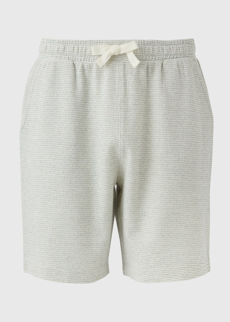 Grey Textured Co Ord Shorts