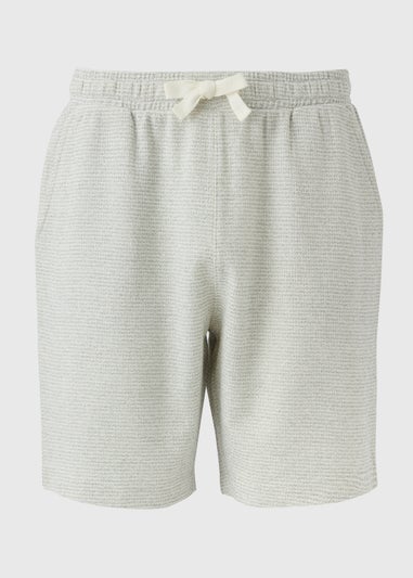Grey Textured Co Ord Shorts