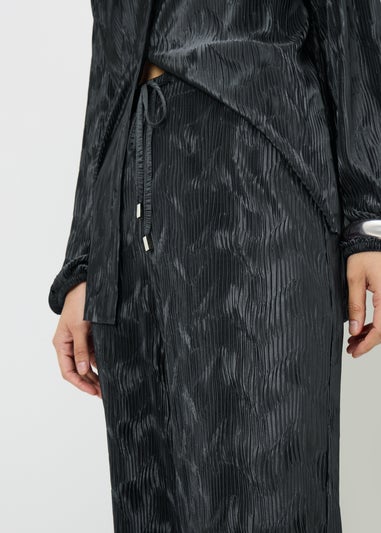 Charcoal Plisse Co Ord Trousers