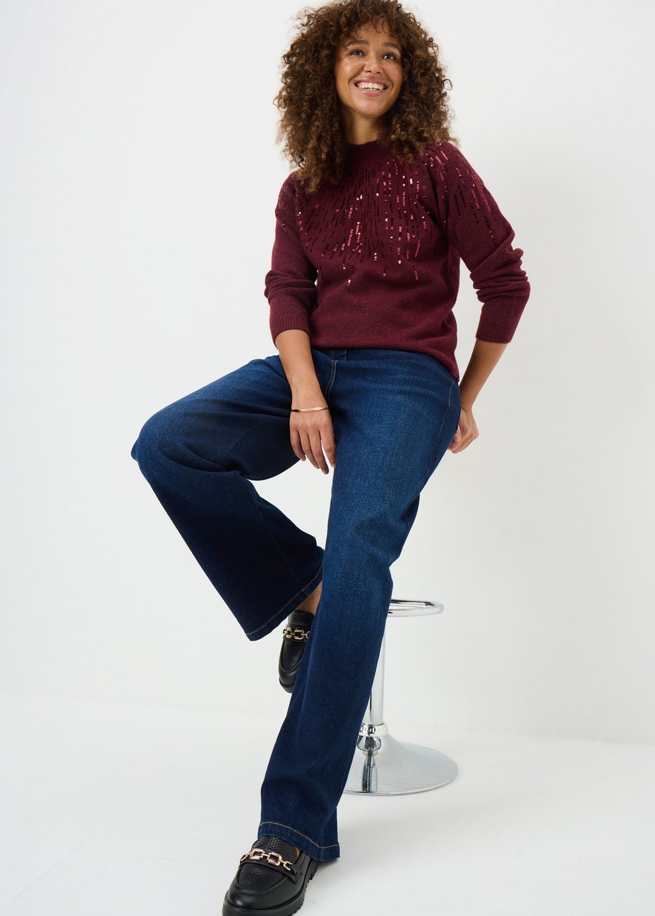 Burgundy Scatter Sequin Jumper