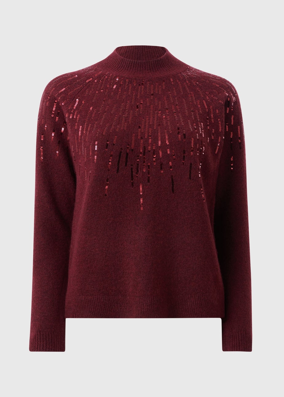 Burgundy Scatter Sequin Jumper