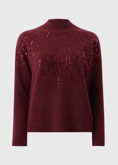 Burgundy Scatter Sequin Jumper
