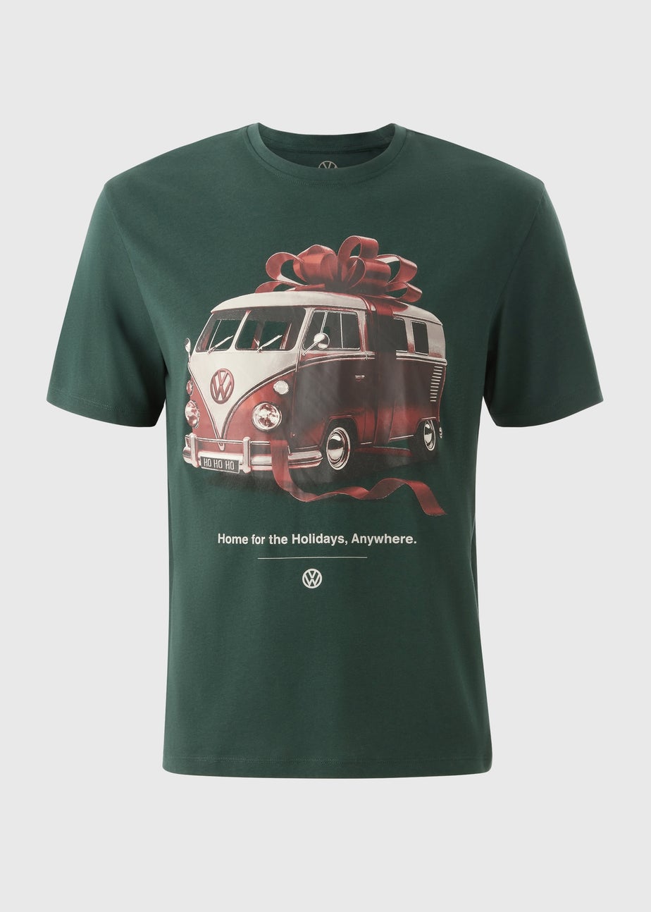 Green Christmas Volkswagen Printed T-Shirt