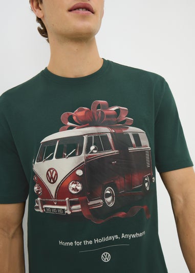 Green Christmas Volkswagen Printed T-Shirt