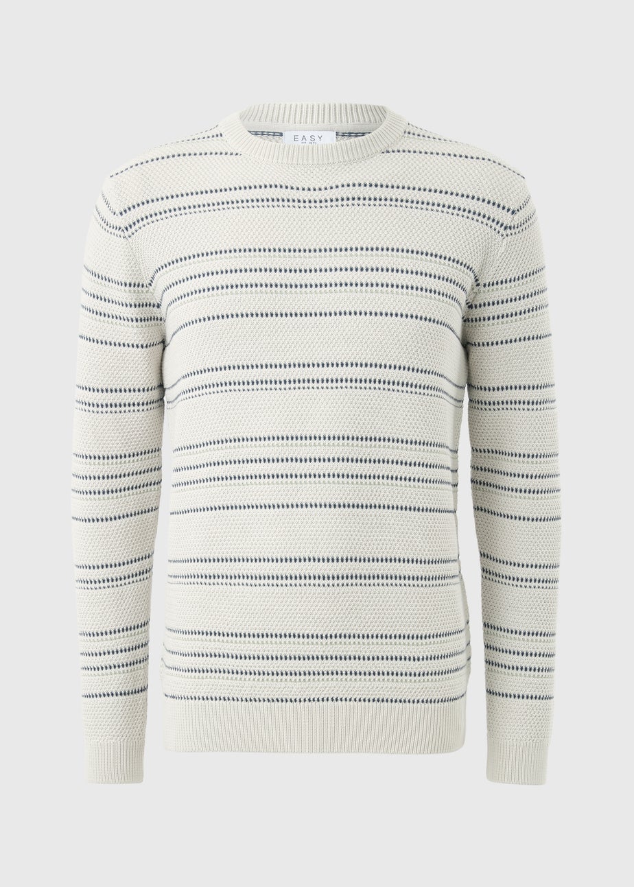 Cream Striped Knit Jumper
