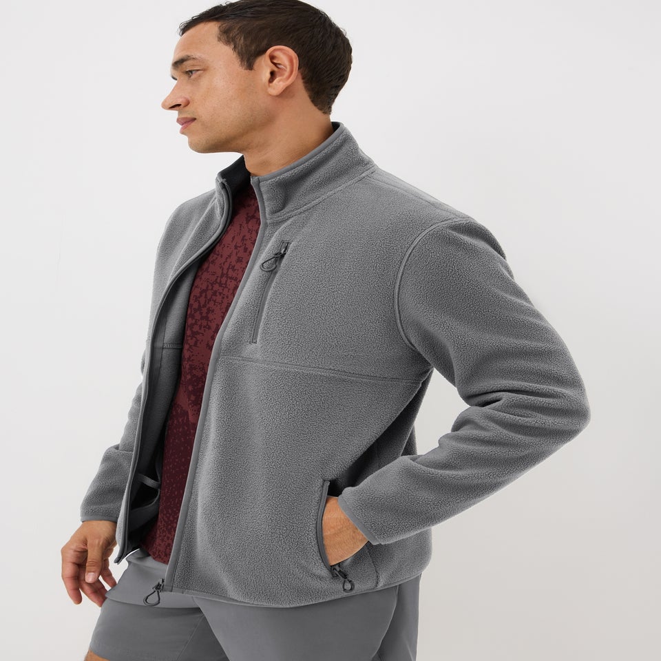 Souluxe Grey Funnel Neck Fleece