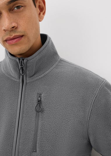 Souluxe Grey Funnel Neck Fleece