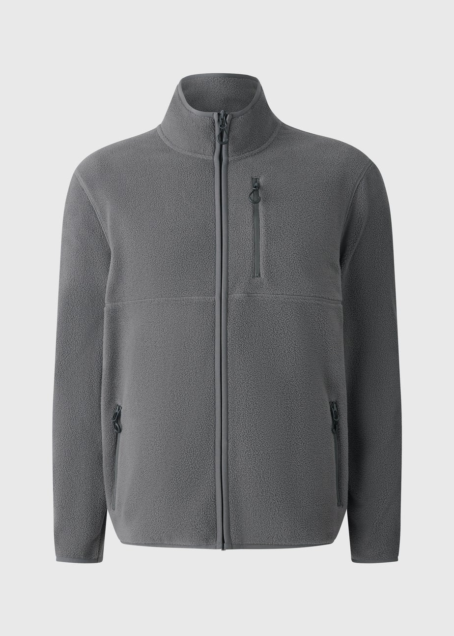 Souluxe Grey Funnel Neck Fleece