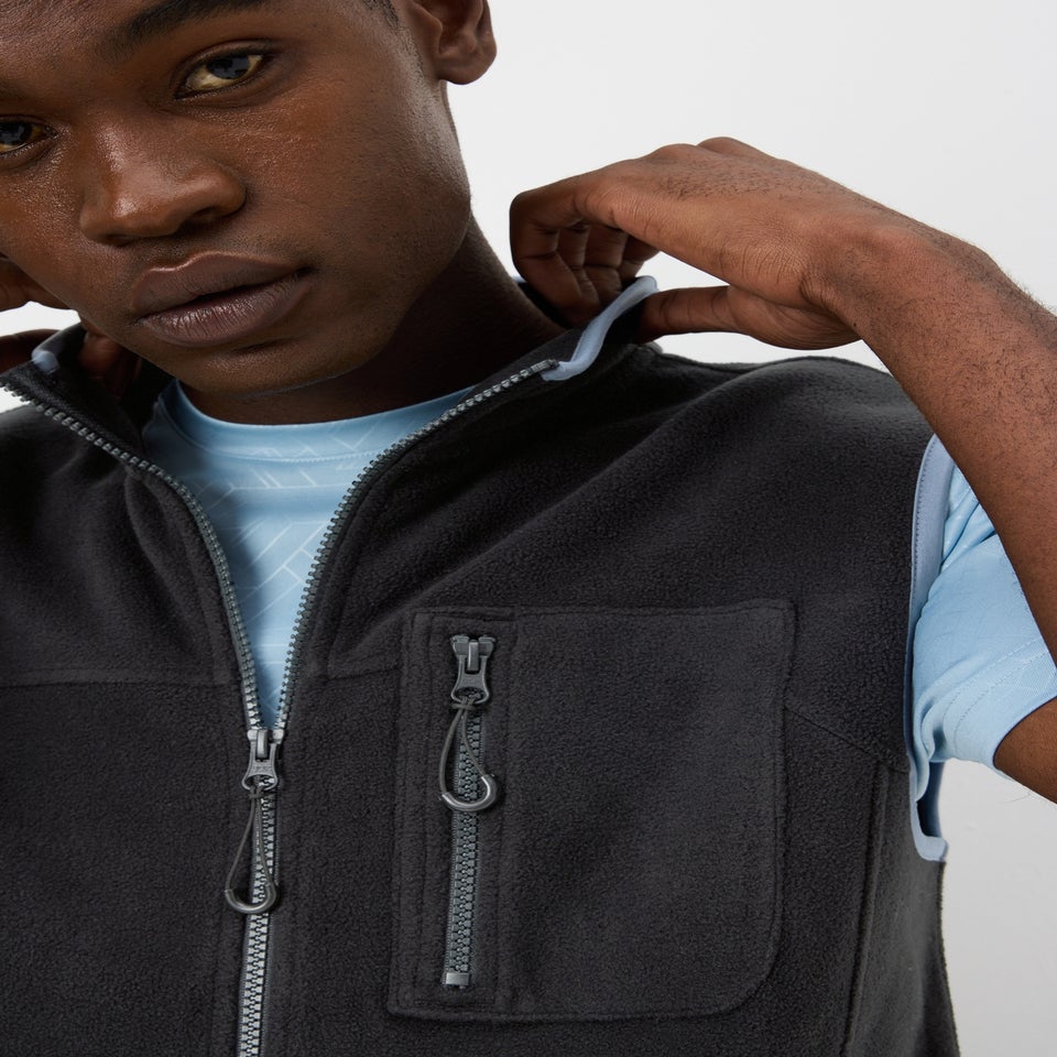 Souluxe Black Fleeced Gilet