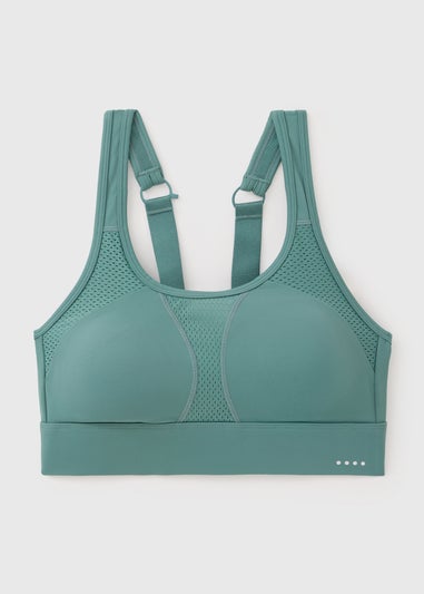 Souluxe Green Racer Sports Crop Top Bra