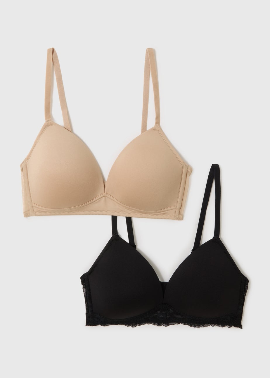 2 Pack Black T-Shirt Bras