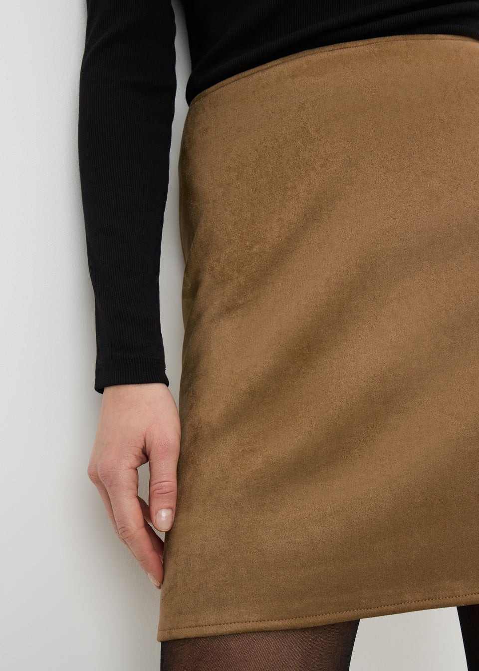 Tan Faux Suede Mini Skirt