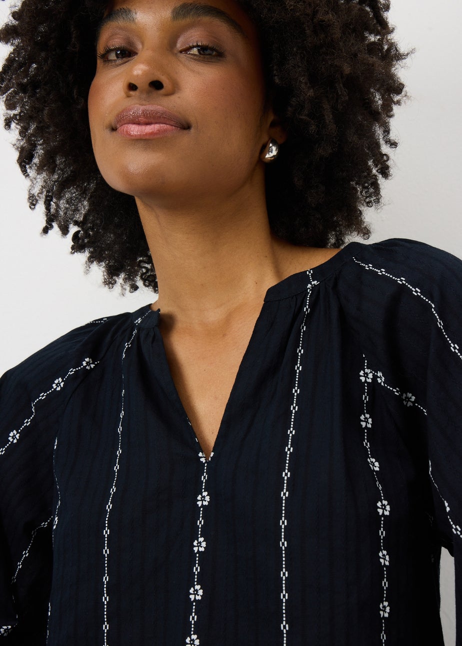 Black Swirl Dobby Top