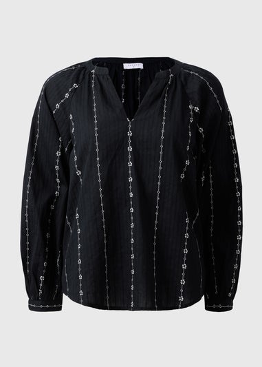 Black Swirl Dobby Top