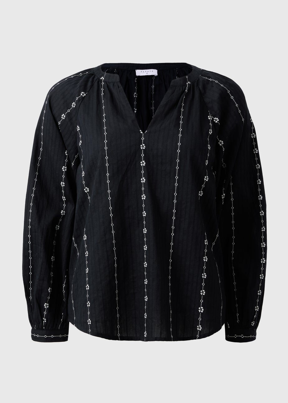 Black Swirl Dobby Top