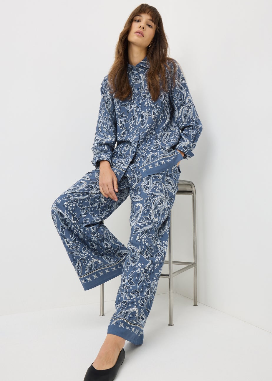 Blue Paisley Co-ord Shirt
