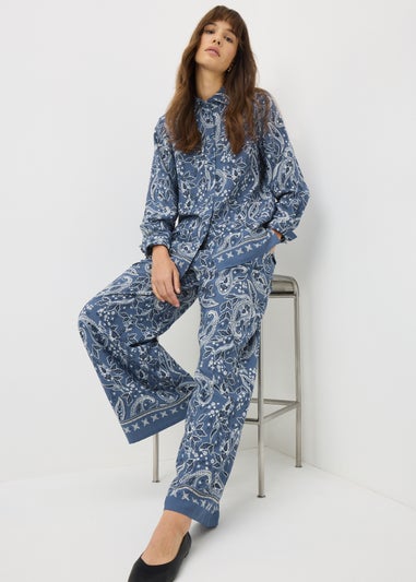 Blue Paisley Co-ord Shirt