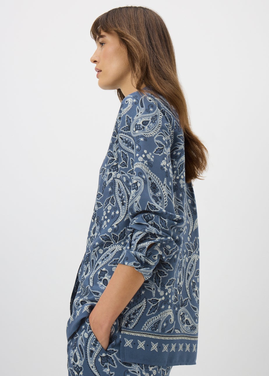 Blue Paisley Co-ord Shirt