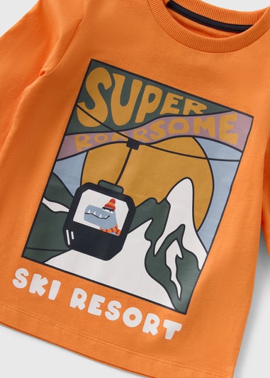 3 Pack Boys Multicolour Winter Ski Dino Tops (1-7yrs)