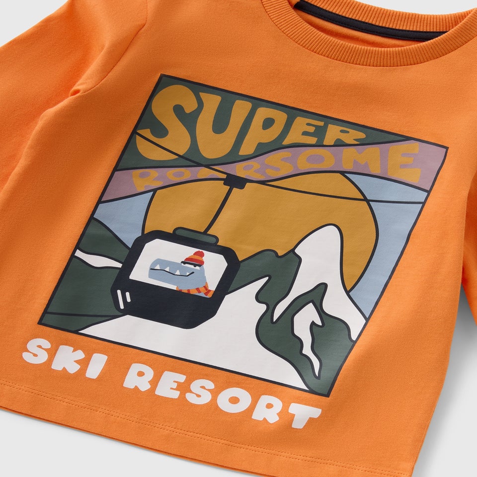 3 Pack Boys Multicolour Winter Ski Dino Tops (1-7yrs)