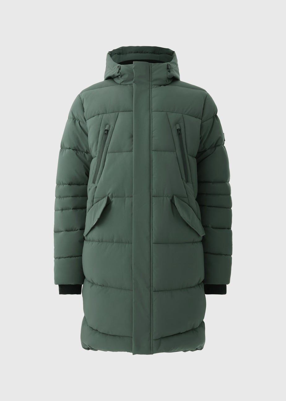 Dark Green Technical Longline Puffer