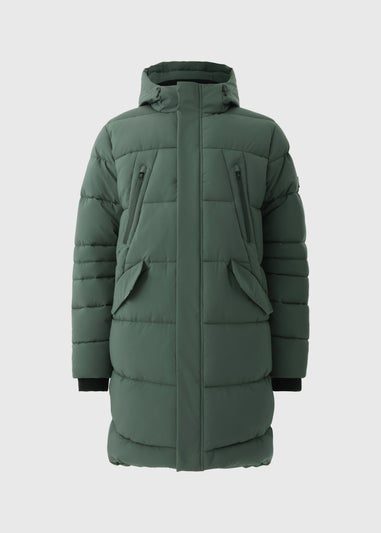 Dark Green Technical Longline Puffer