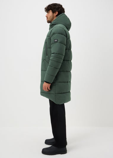Dark Green Technical Longline Puffer
